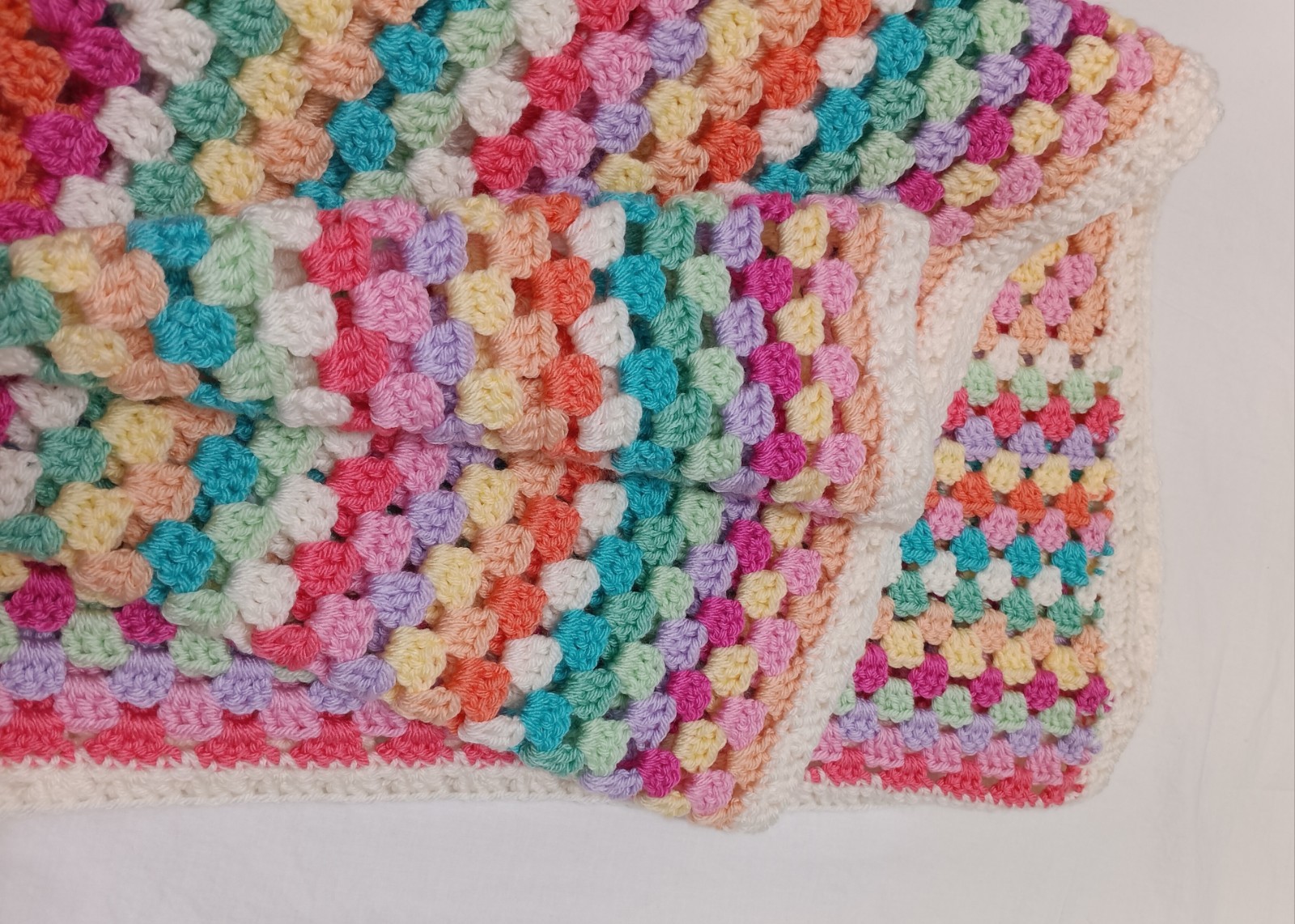 NEW Handmade Colorful Afghan Crochet Granny Square 37×52″ Sofa Throw Blanket
