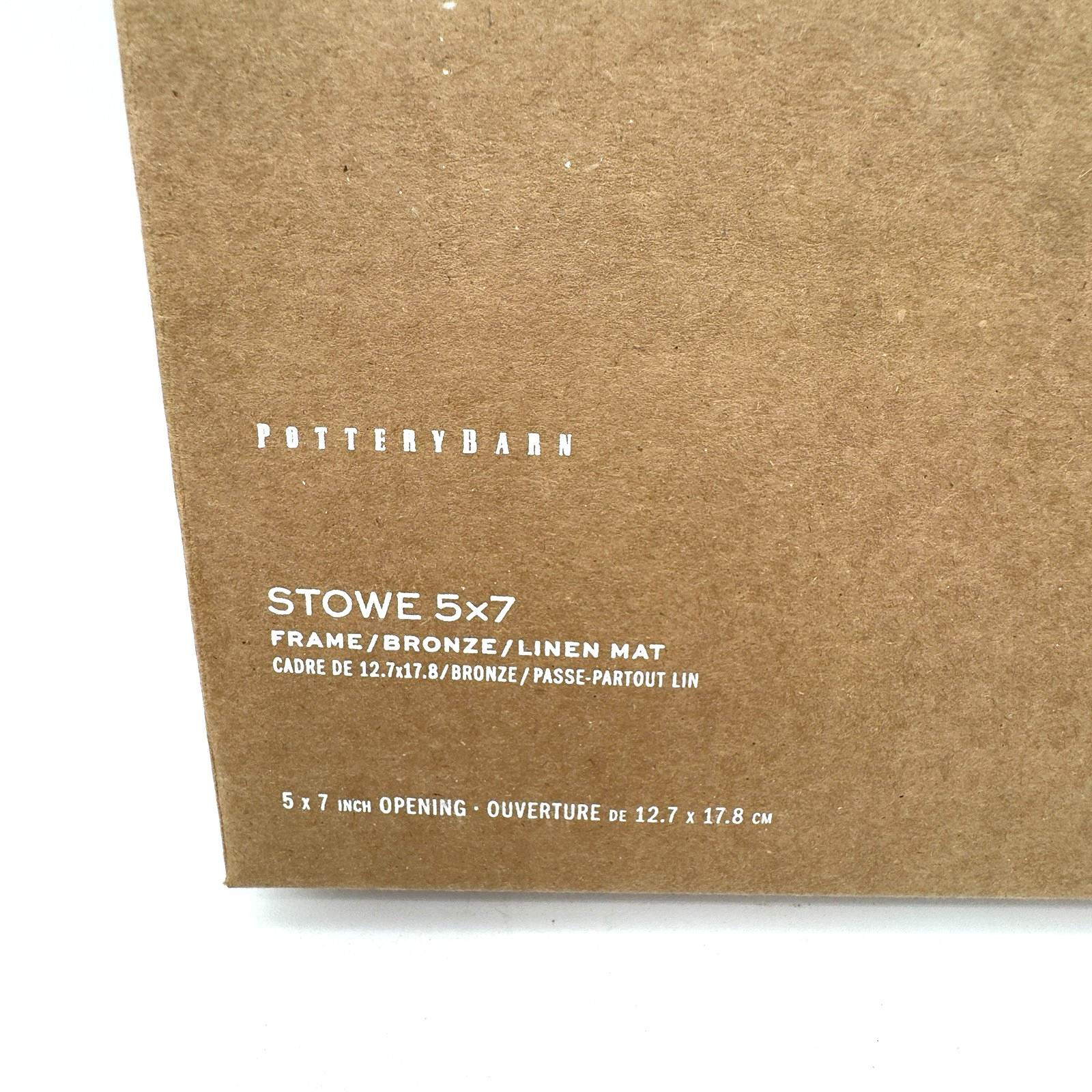 Pottery Barn Stowe Frame Bronze / Linen Mat 5”x 7” (12.7”x 17.8”) – NEW in Box