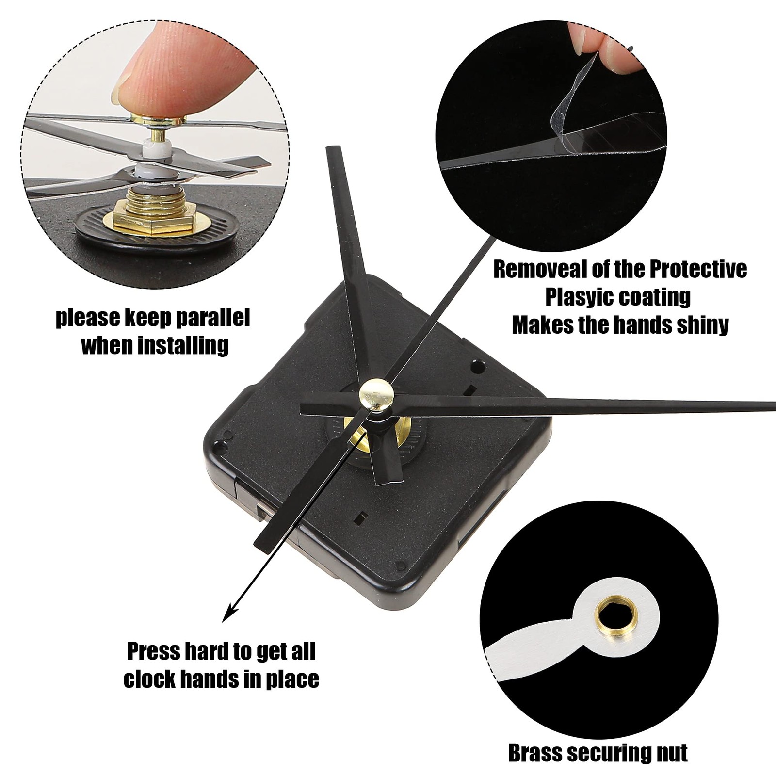 5pcs High Torque Quartz Clock Movement Mechanism Replacement Kit with…
