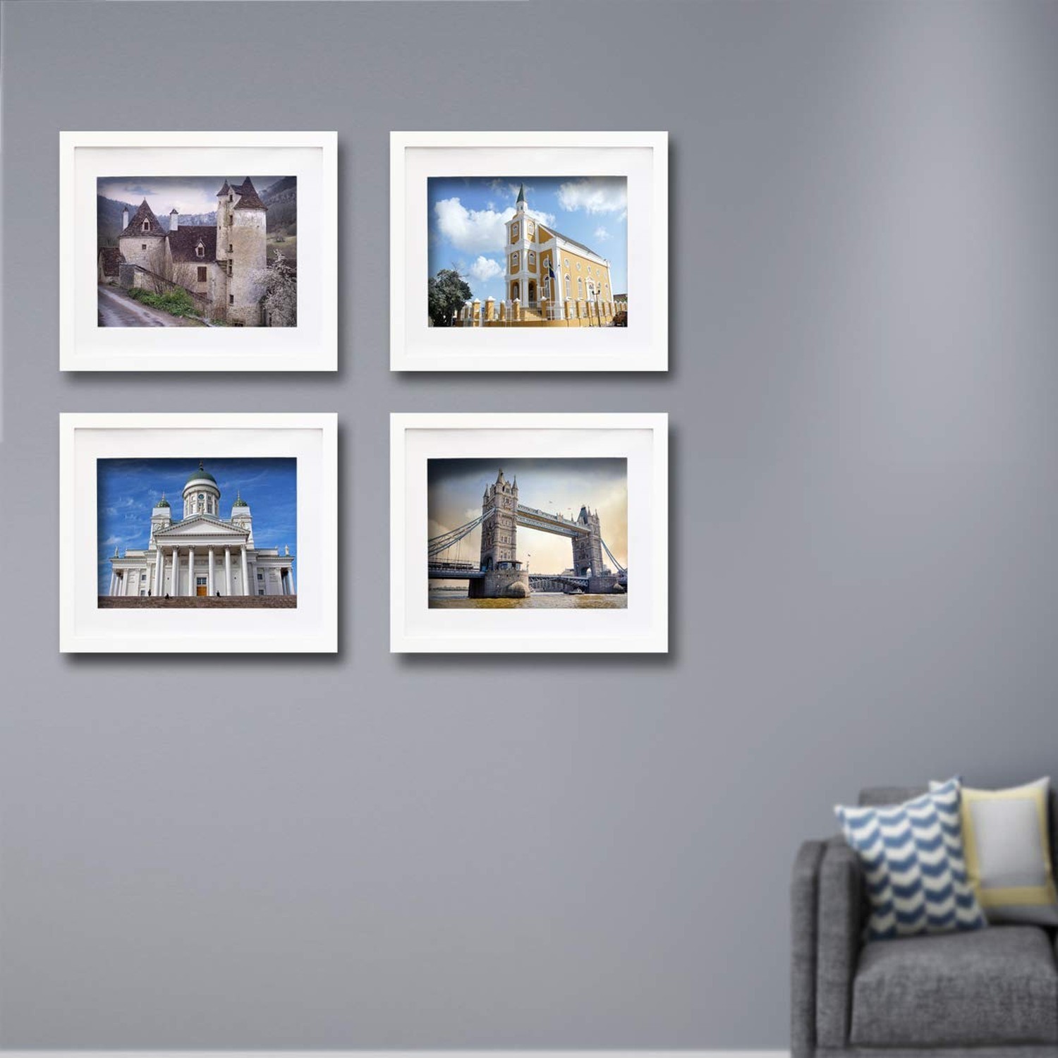 16×20 Frame White Solid Wood With Mat 12×16 Wall Picture Poster Photo framesR