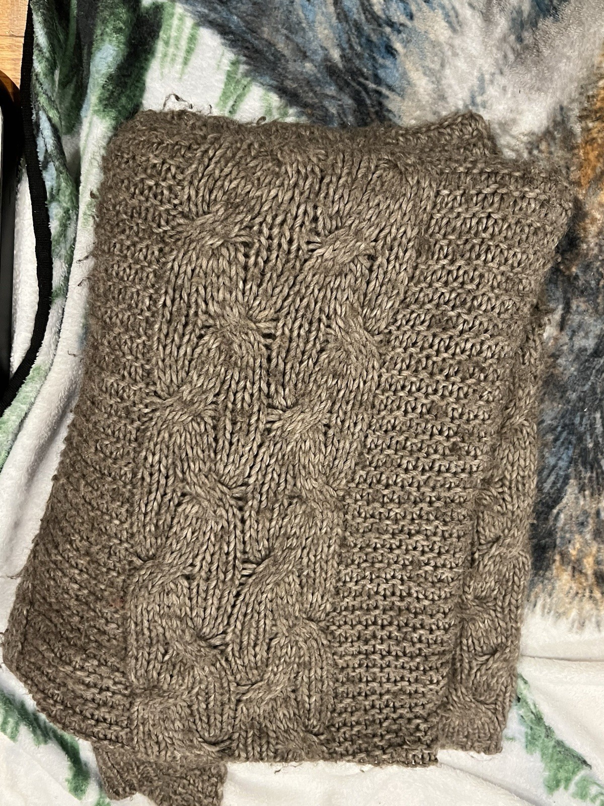 Restoration Hardware Brownish Gray Alpaca Wool Throw 83×44” Made In Italy