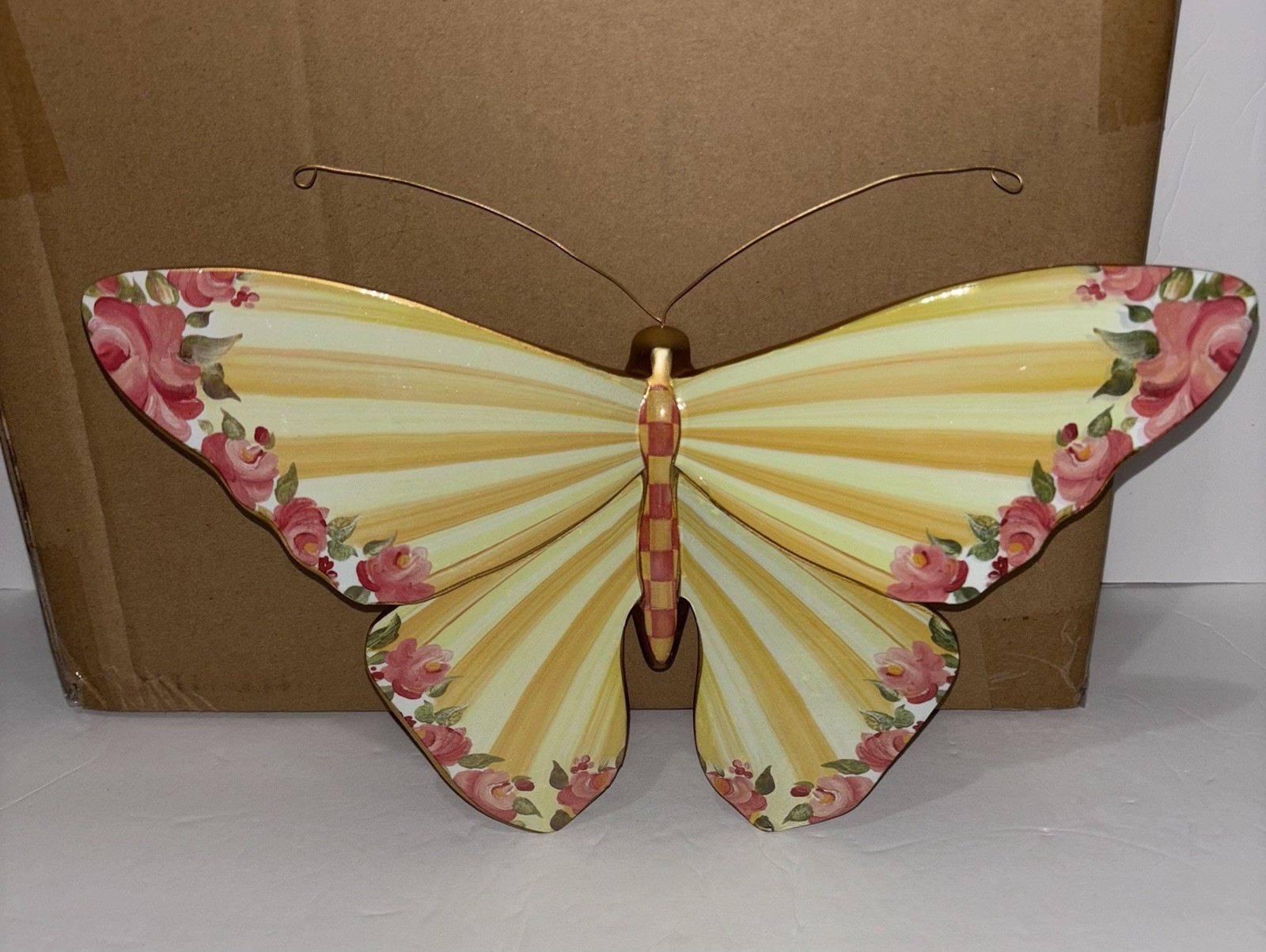 MacKenzie-Childs Striped Awning Butterfly Wall Decor – Brand New In Box