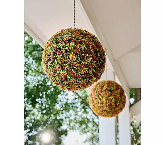 Wicker Park S/2 Oversized 15″ Harvest Faux Flower Spheres Harvest Multi