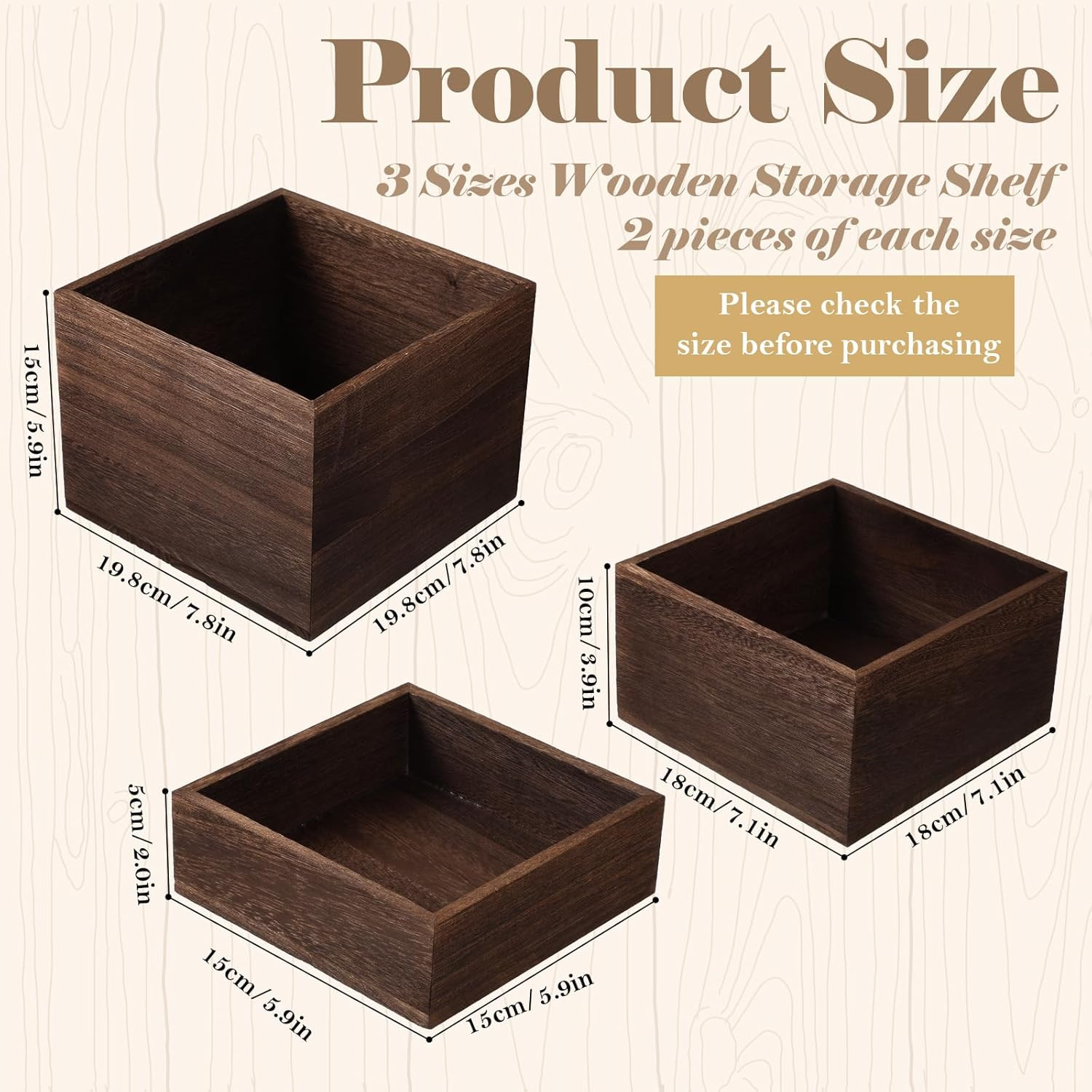 Wooden Display Risers Set – 6 Pcs Stackable Rustic Stands for Events and Decor