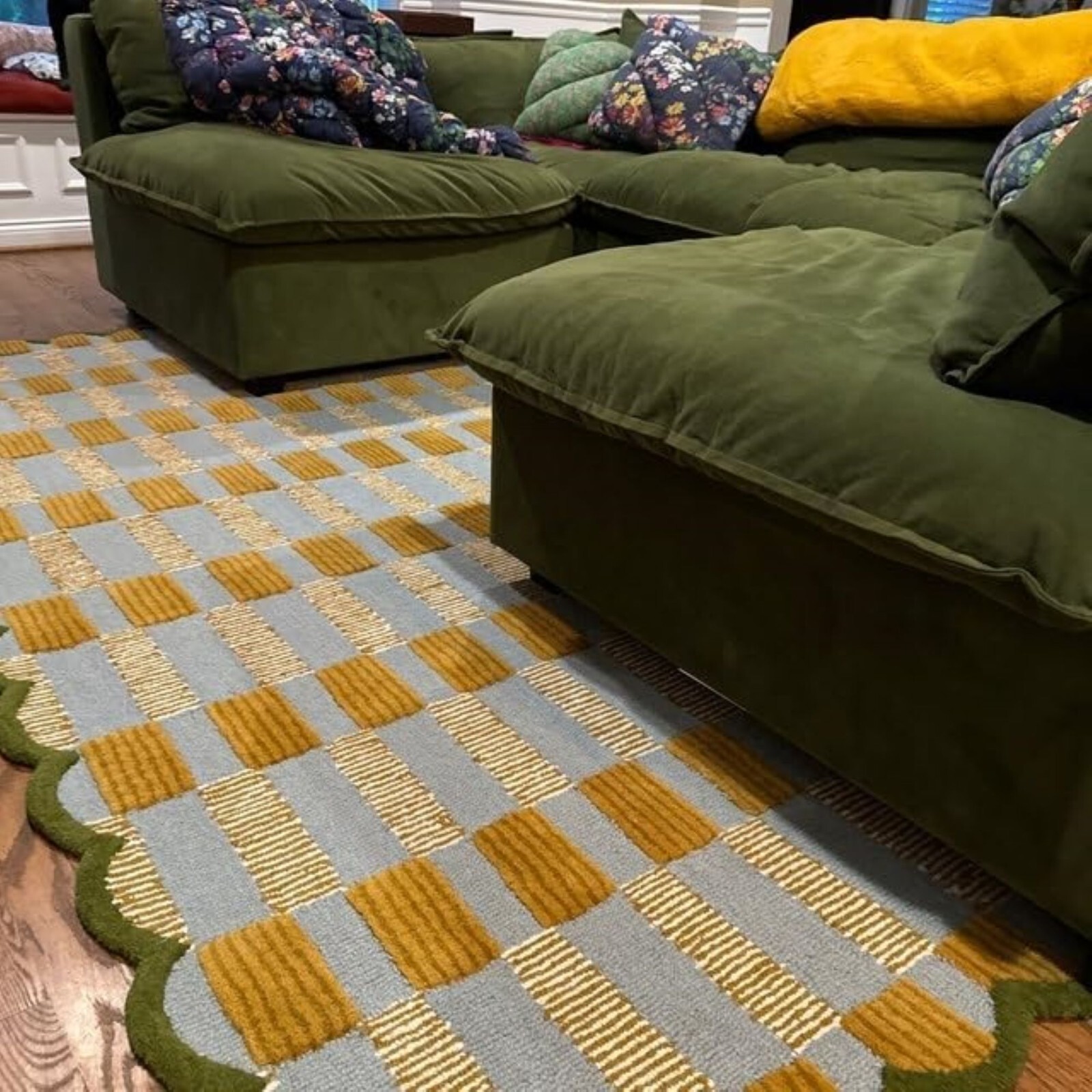 Matilda Goad Plaid Rugs Handmade 100% Woolen Hand Tufted For Home Decoration