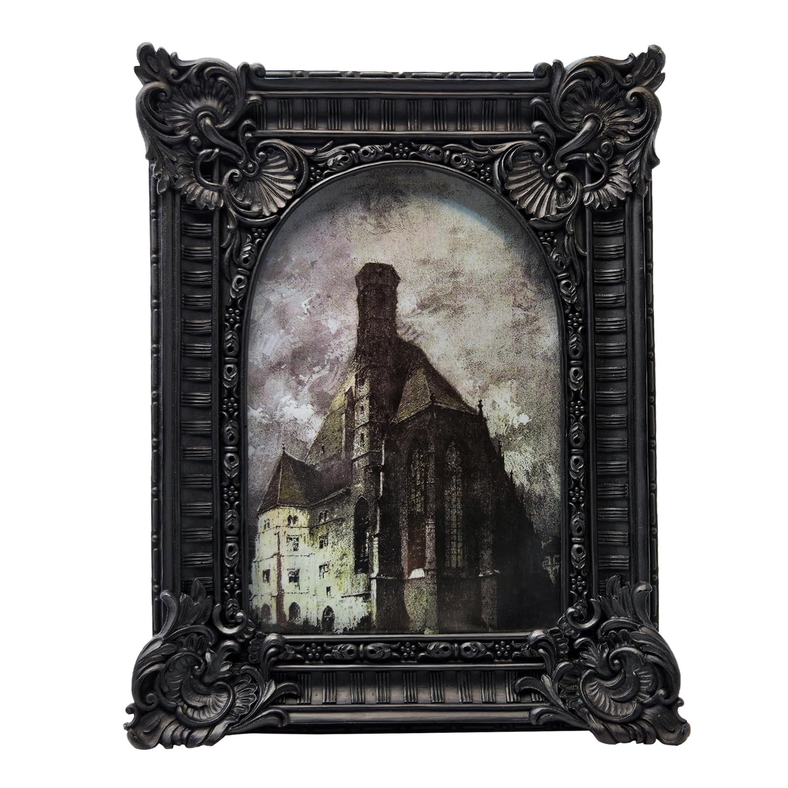 4×6 Vintage Picture Frame, Antique Black Ornate Arched Photo Frame for Wall