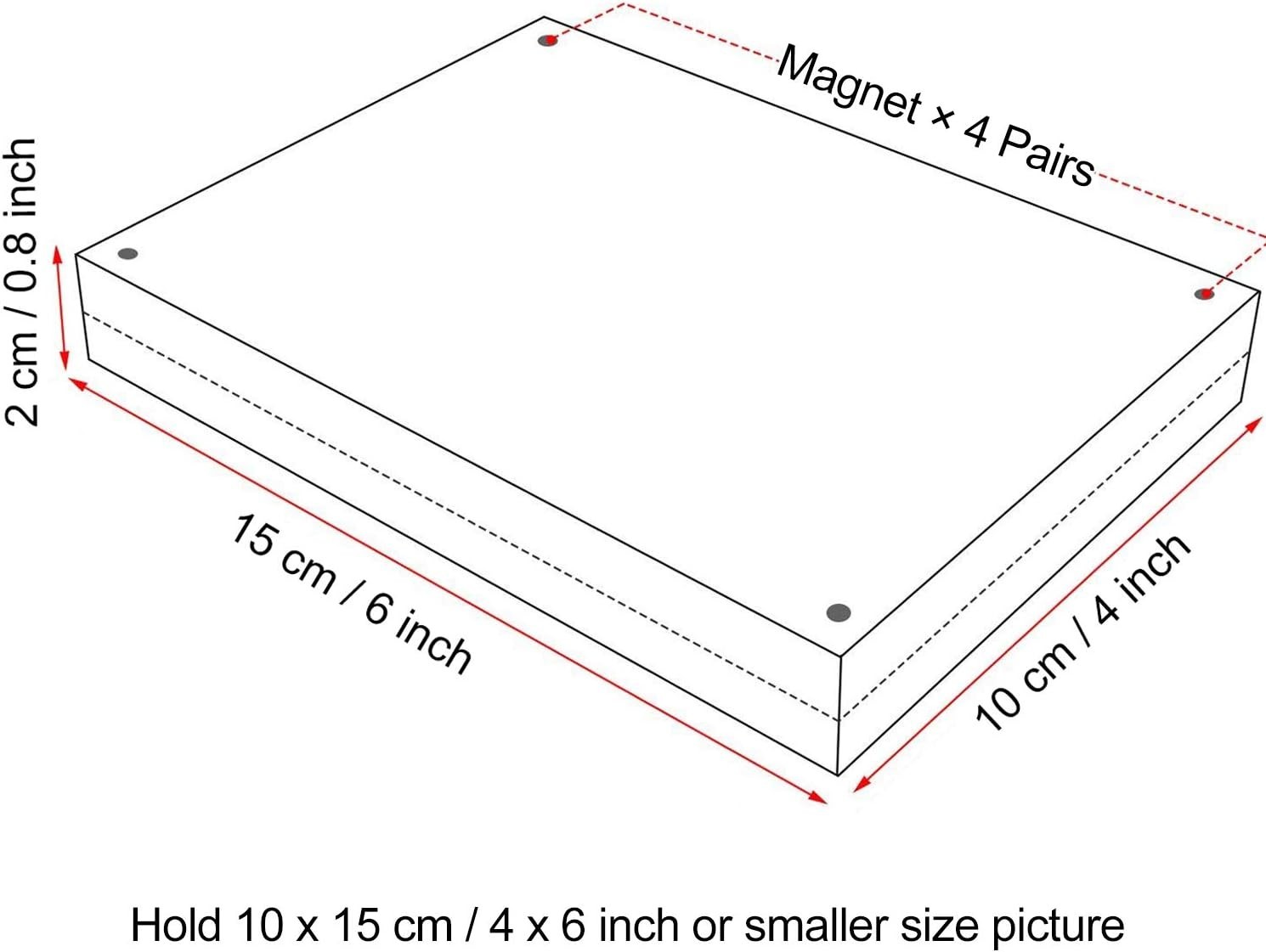 Versatile 4×6 Double-Sided Acrylic Photo Frames – 5 Pack with Strong Magnets