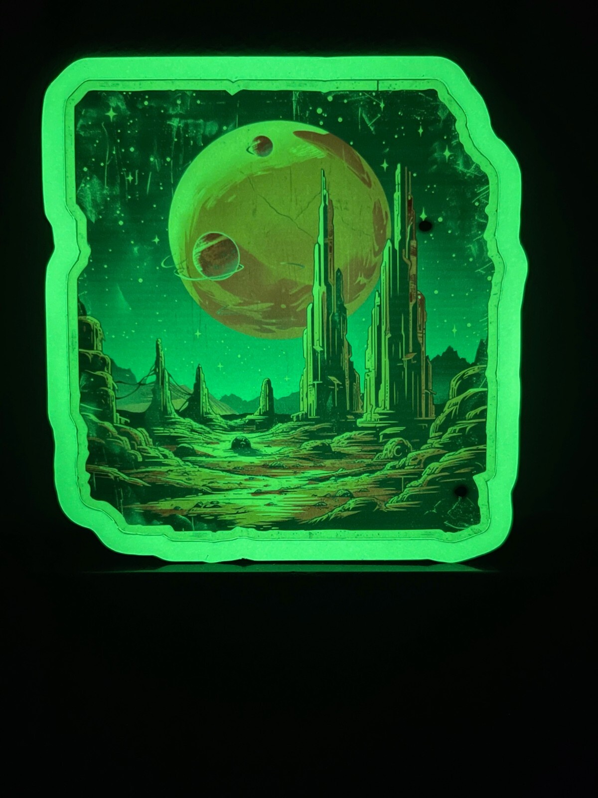 Other Worlds Glow in the Dark Stickers Sci-Fi Fantasy Decal Space Laptop Vinyl
