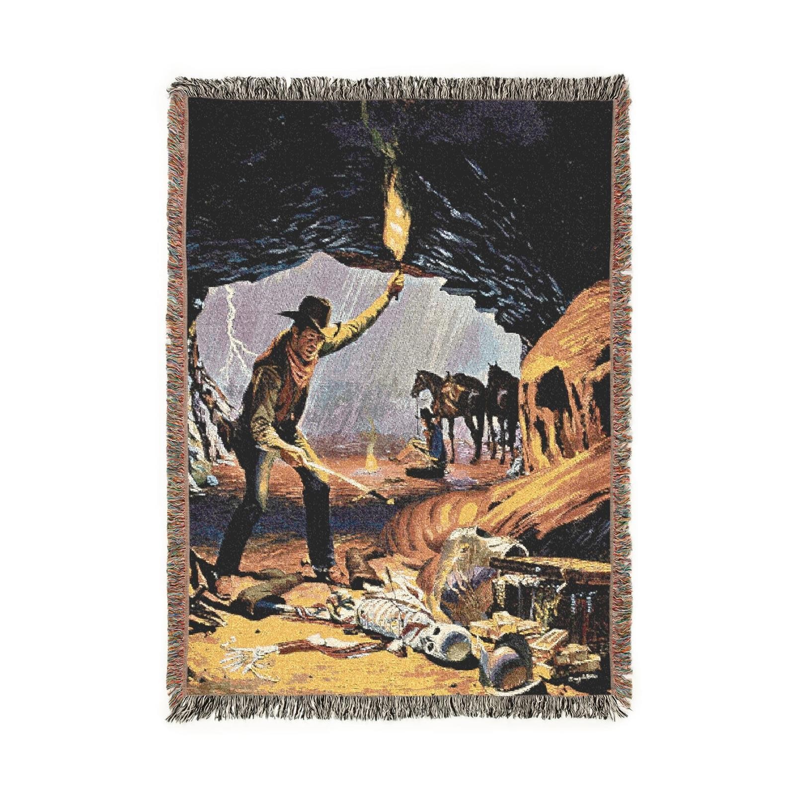 western fright woven tapestry blanket [52by37]