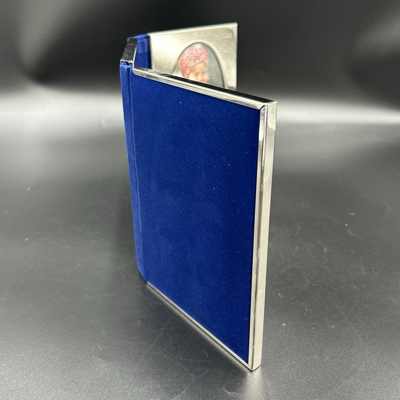International Silver Triple Slide Photo Frame 4×6 Silver Tone Folding Frame