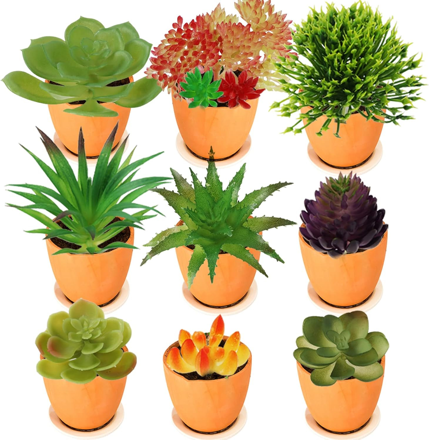 Artificial Succulents Plants, 16pcs Colorful Fake Succulents, Mini Artificial Su