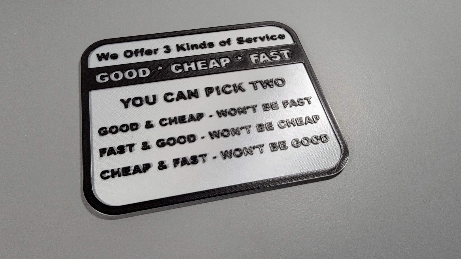 Good Cheap or Fast Sign | Funny Shop Signs | Business Owner Gifts | Gift for Ser