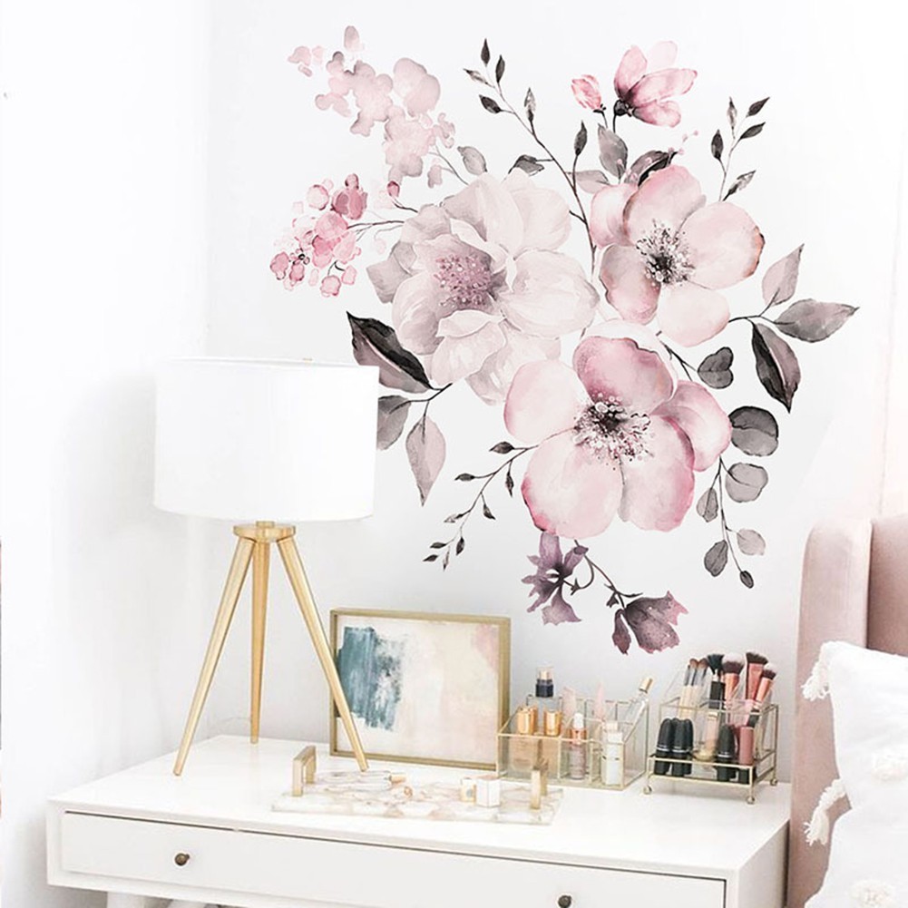 Accessories Sticker Decals Decor Decoration Flower Home Living Room Pink