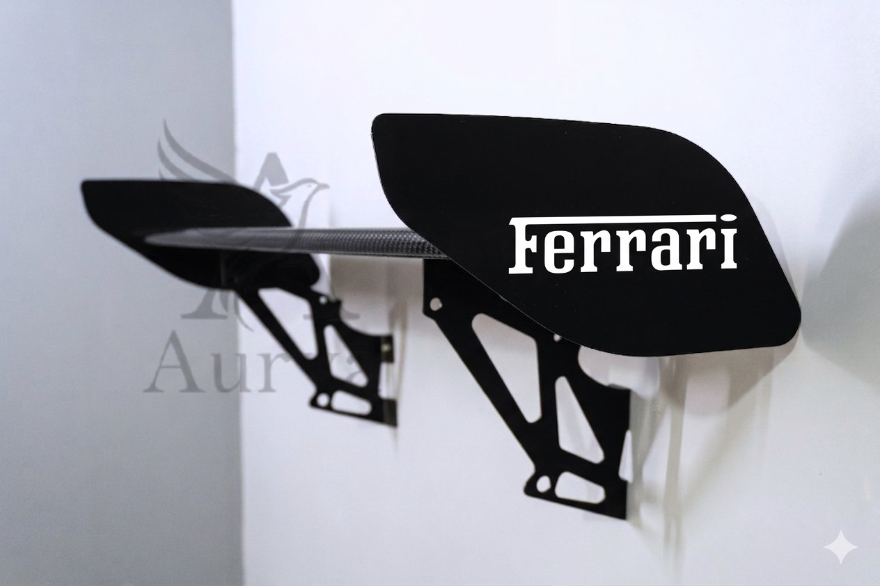 Ferrari Car Wall Shelf Car Spoiler Style Rear Wing Shelf – Automotive Home Decor