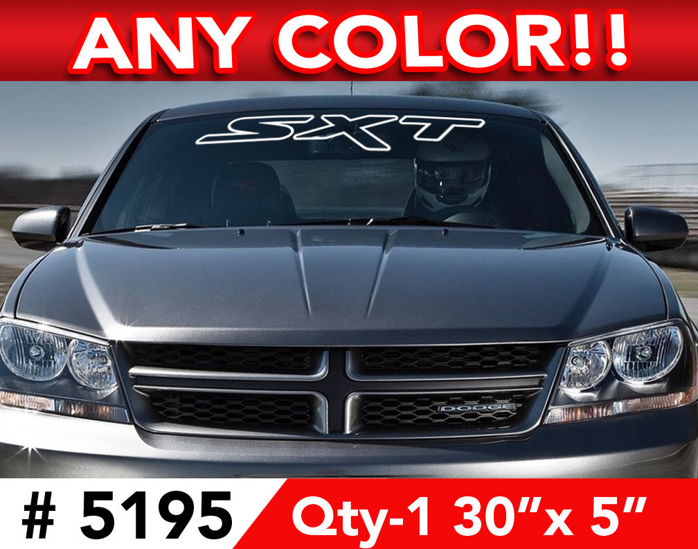 CHARGER AVENGER ” SXT ” OUTLINE WINDSHIELD DECAL STICKER 30″w x5″h Any 1 Color