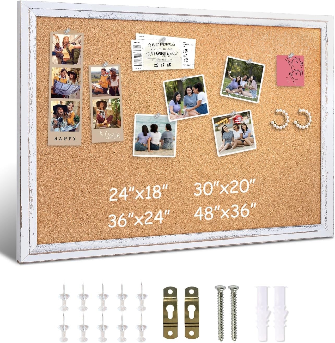 White Cork Board on Wall – 24 X 18 in.