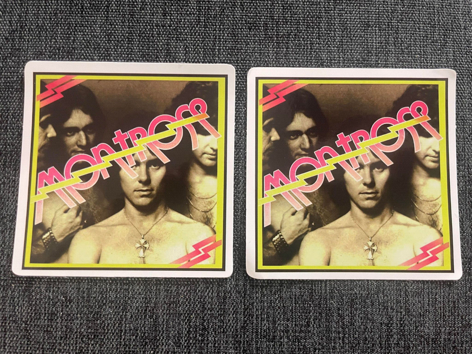 Lot (2) MONTROSE 2 1/2″ x 2 1/2″ Band Photo STICKERS Free Ship! Sammy Hagar
