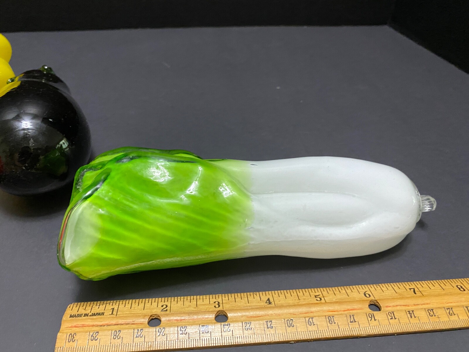 9 Piece Vintage Murano Style Hand Blown Glass Fruits & Vegetables Lot Life Size