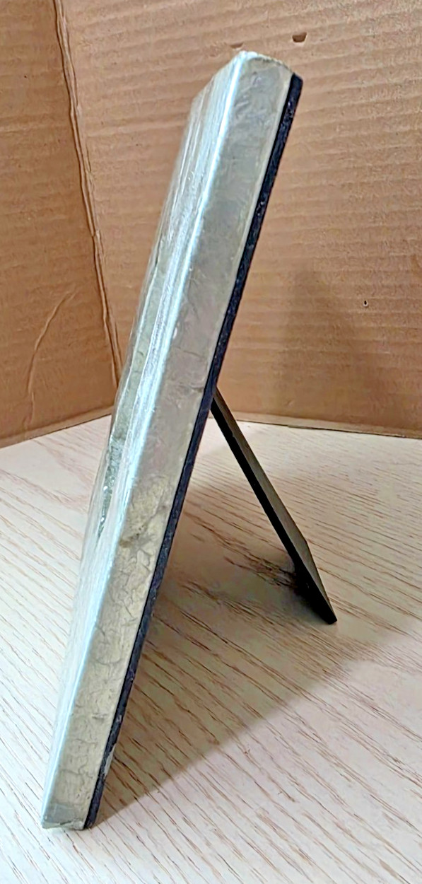 Small Silver Colored Seashell? Table Top or Hanging 3.5″ Square Photo Frame
