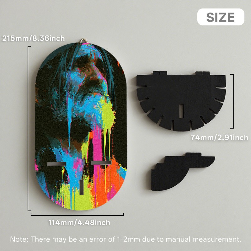 2D Bohemian Floating Shelves Wall-Mounted with Colorful Splatter Drip Art Decor