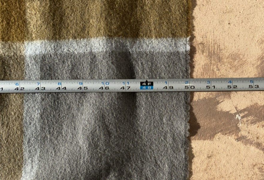 ELVANG Denmark WOOL ALPACA PLAID FRINGE EDGE THROW BLANKET SHAWL 72″ x 50″