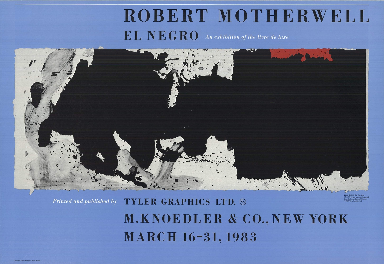 ROBERT MOTHERWELL Black with No Way Out 22.75″ x 33″ Offset Lithograph 1983 Cont
