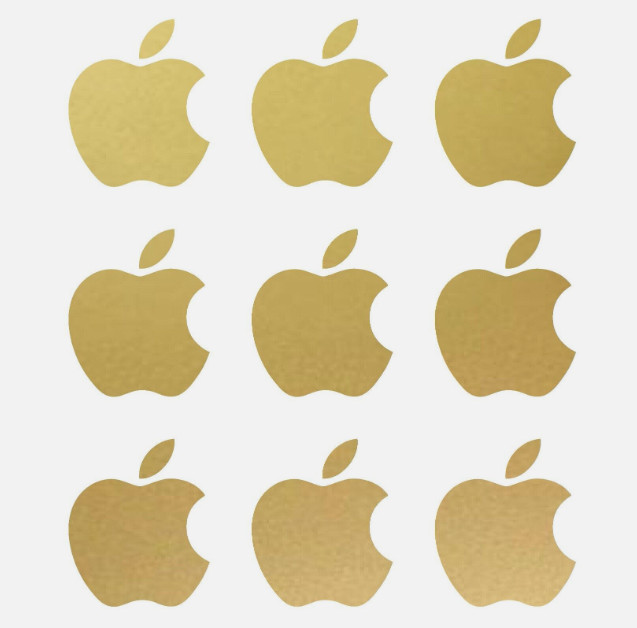 Apple logo Overlay Vinyl Decals IPhone 13, 14 Laptop Stickers Set of 9