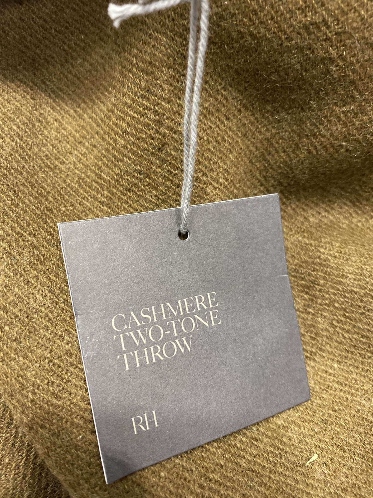 Restoration Hardware 50×70 in Cashmere Two-Tone Throw Wheat/Burnt Caramel