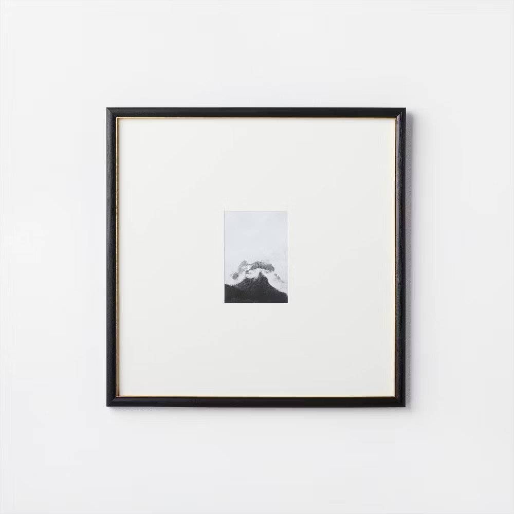 20″ x 20″ Matted to 5″ x 7″ Gallery Wall Frame Black/Brass