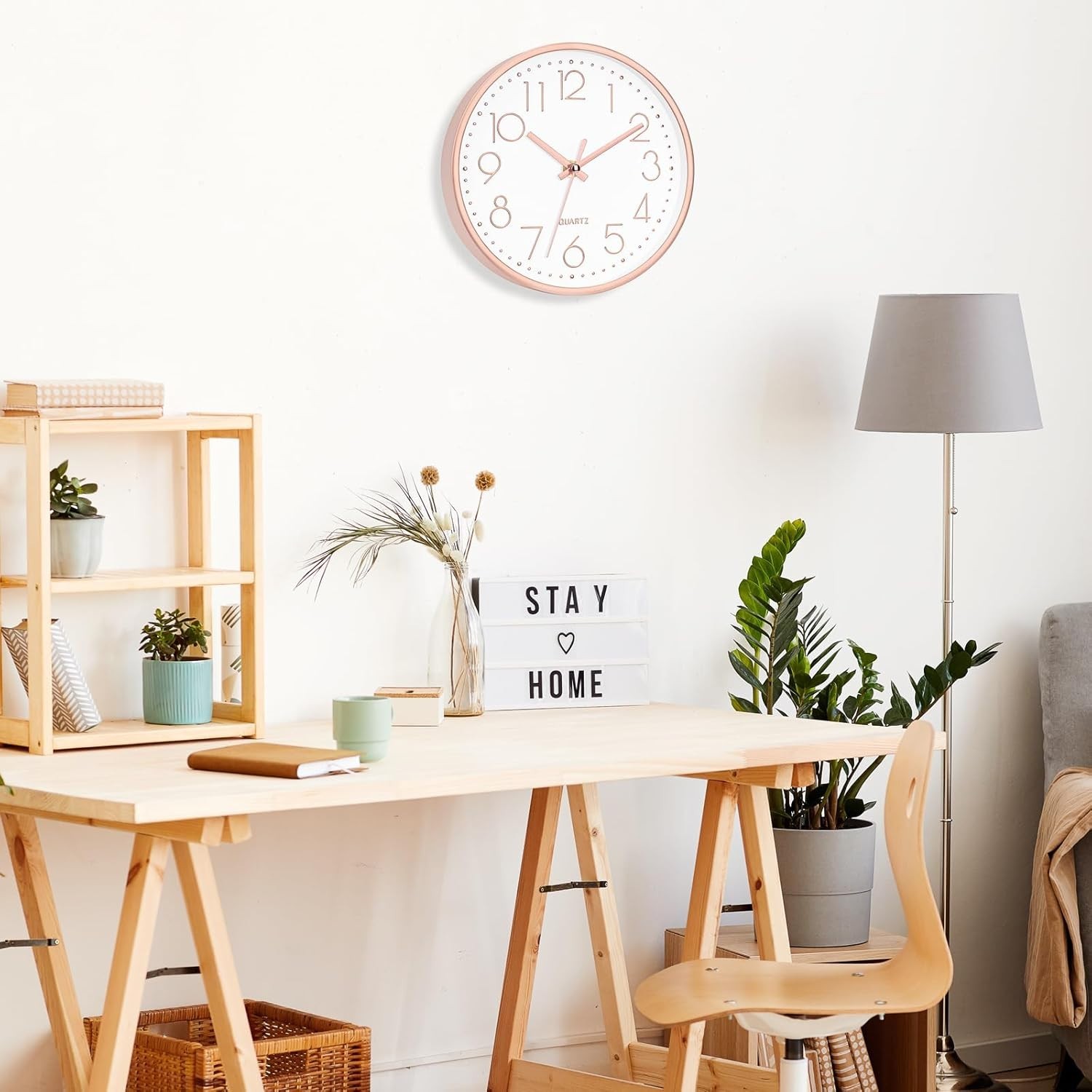 8 Inch Wall Clock Modern Small Wall Clocks Battery Operated Silent Non-Tickin…