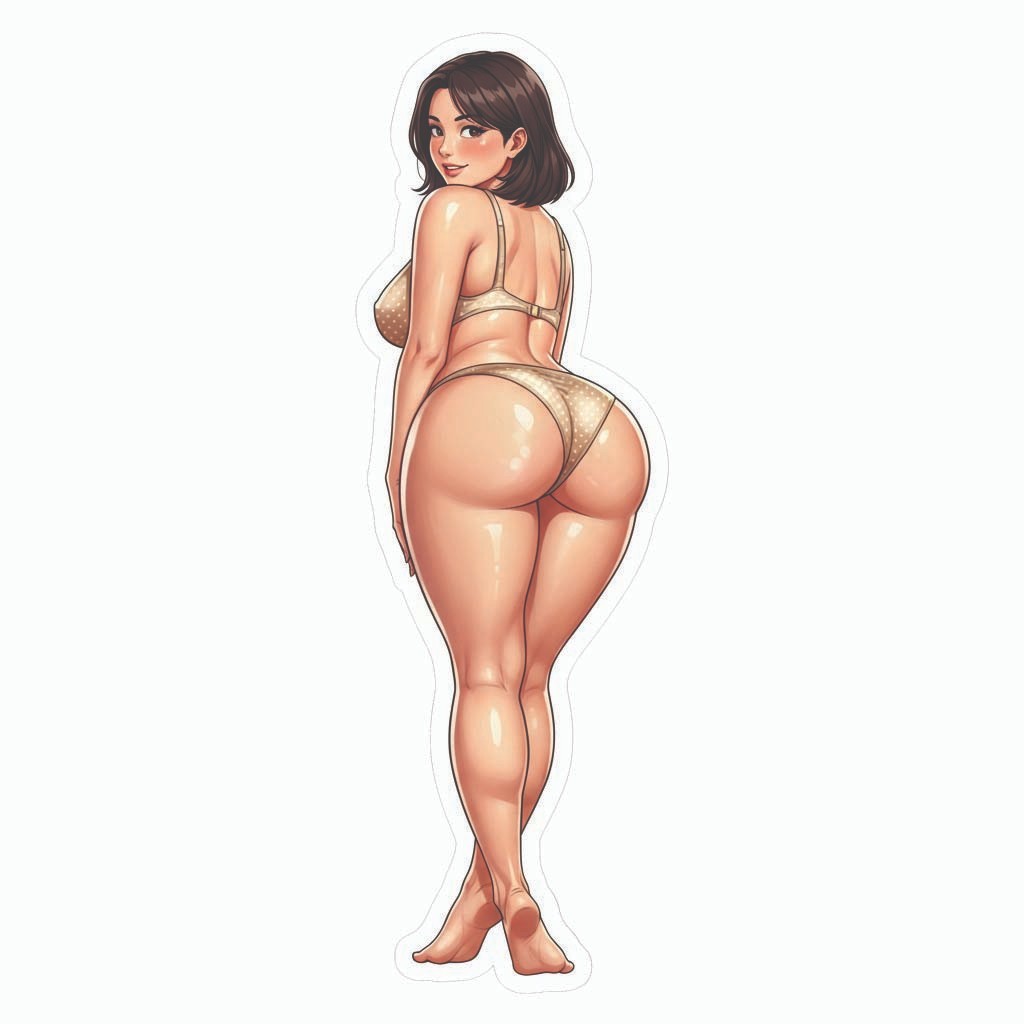 Pinup girl Anime sticker vinyl decal corset busty cheeky sexy seductive SS