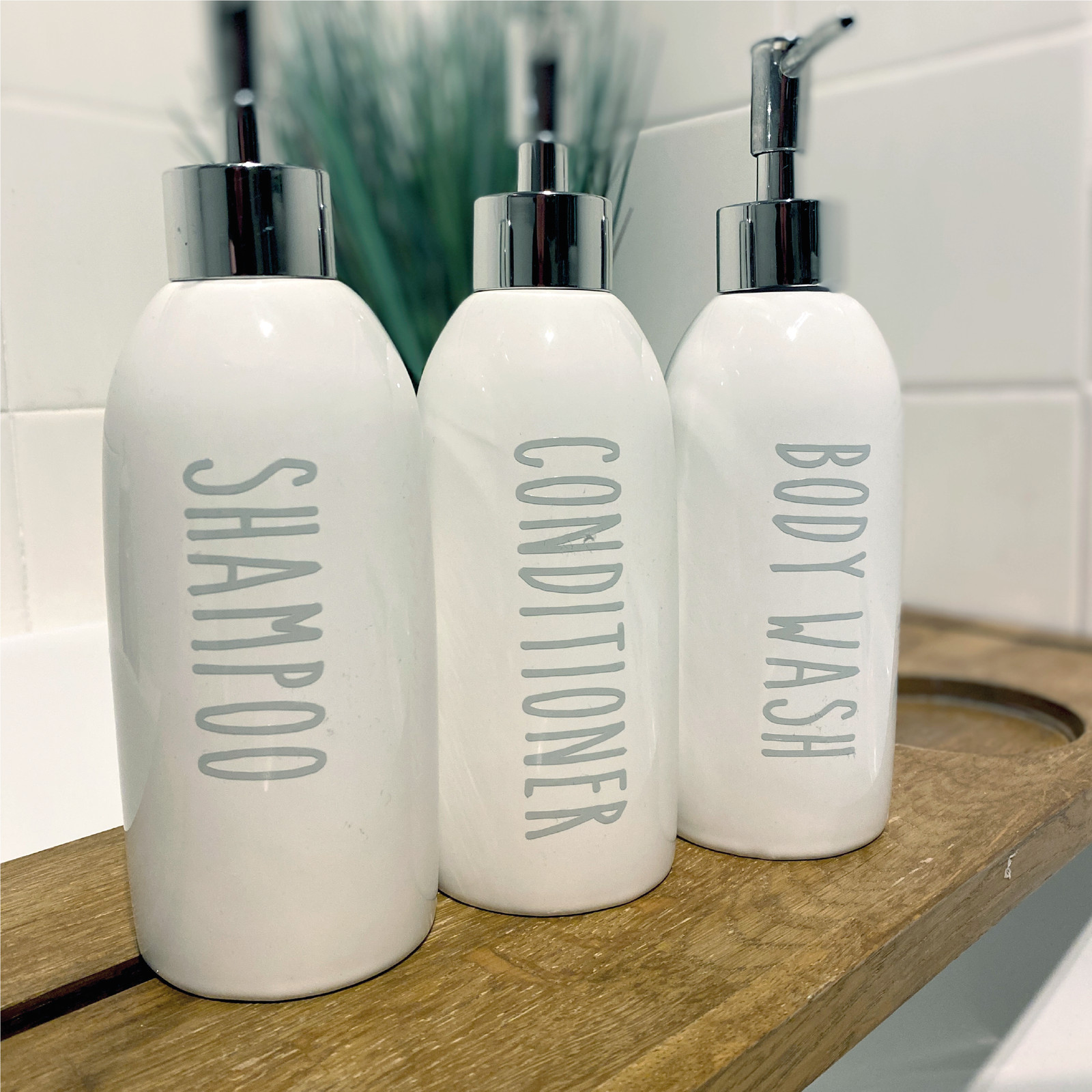 Set of 3 SHAMPOO, CONDITIONER & BODY WASH – Hinch bottle decal stickers (Type 5)