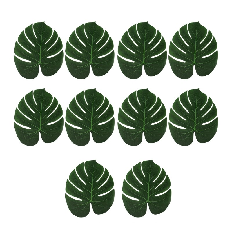 10Pcs Artificial Monstera Leaf Party Decorations 30x20cm For Party Decoration