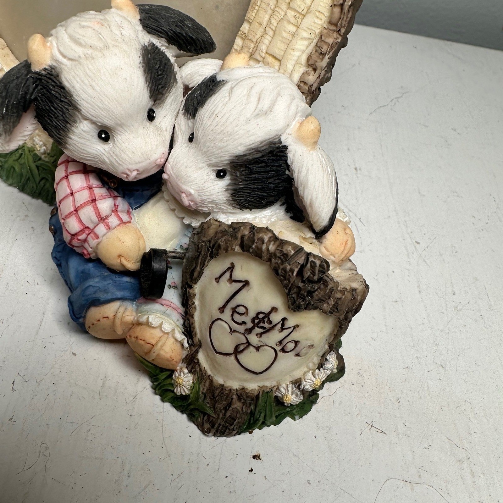Marys Moo Moos Branded With Love Heart Picture Frame 1996 Enesco Cow Figurine