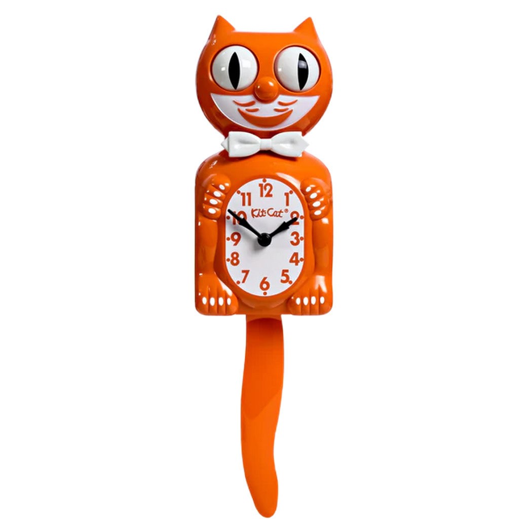 ORANGE HARVEST KIT CAT CLOCK 15.5″ Free Battery MADE IN USA Kit-Cat Klock NEW