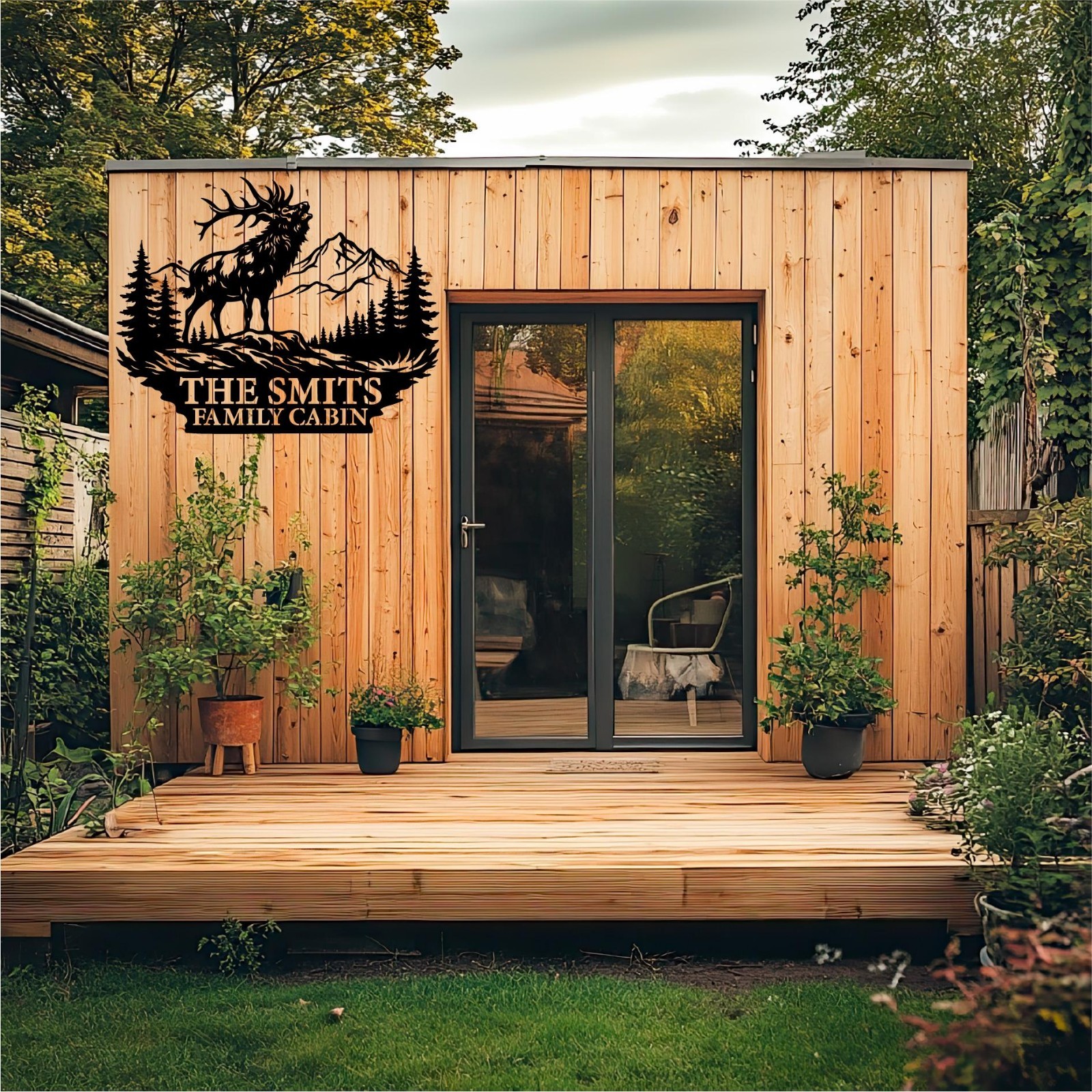 Custom Elk Metal Sign Personalized Address Wall Art Cabin Outdoor Name Decor