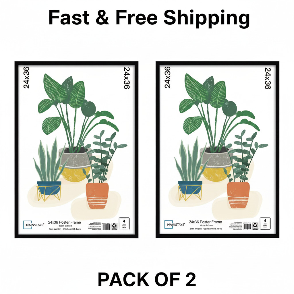 Mainstays 24×36 Black Poster Frame Set of 2 – Wall Mount Display Frames