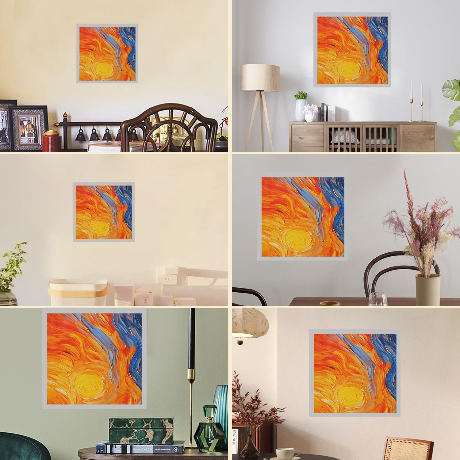 Versatile 12×12 Black Diamond Art Frames – Easy Magnetic Installation Set of 4