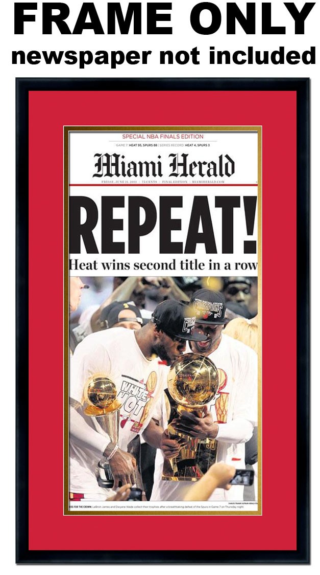 11×22 Newspaper Frame With Red and Gold Double Mat UV Acrylic and Acid Free