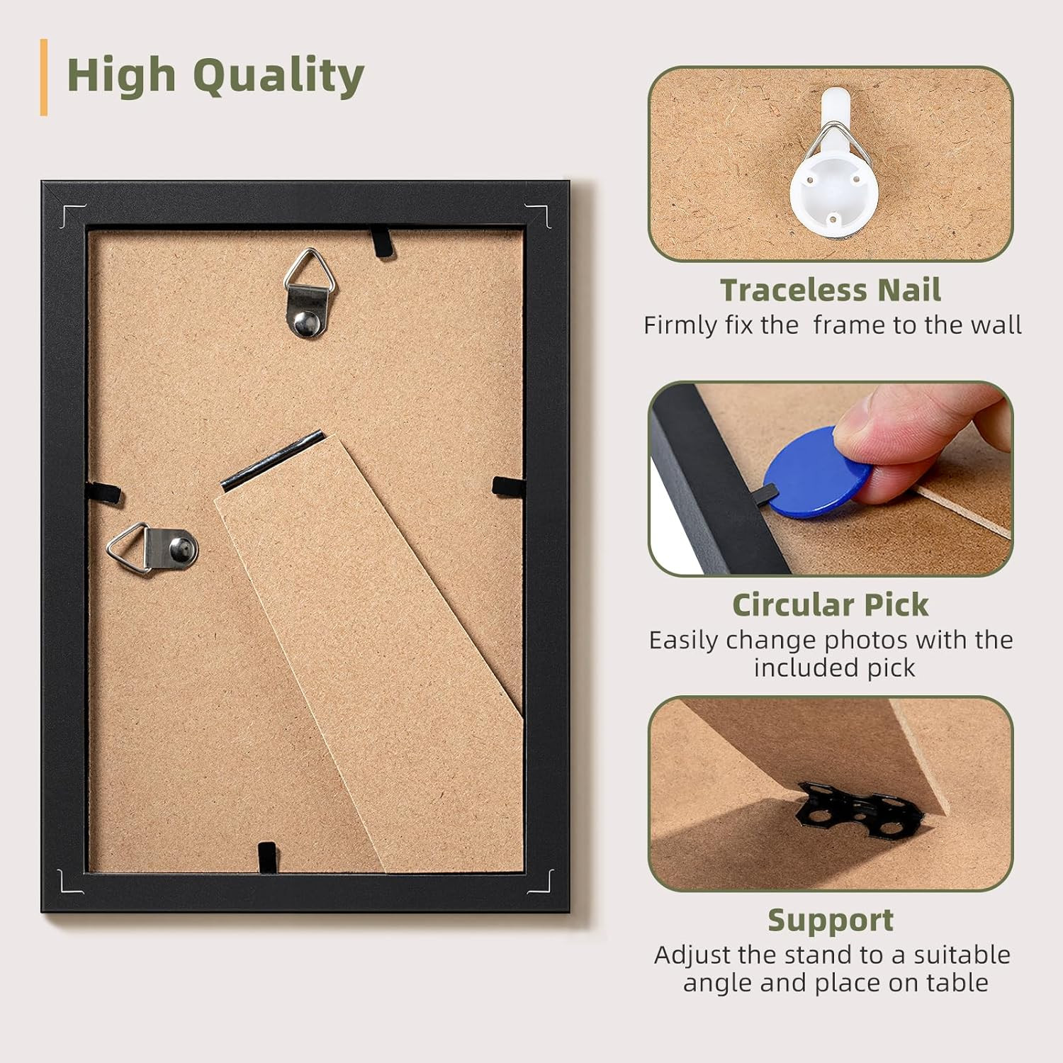 4X6 Picture Frame Set of 5 Photo Frames for 4X6 Pictures Wall Gallery Black 4X6