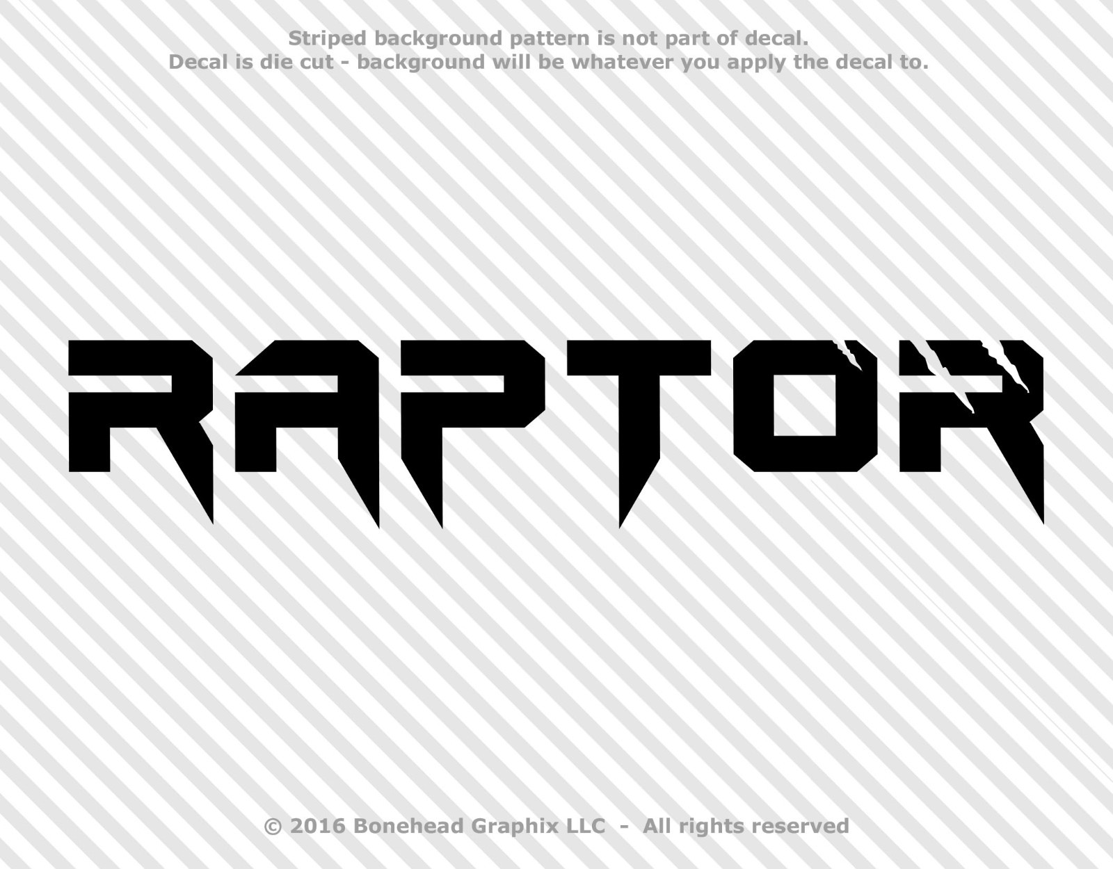 Raptor Text Vinyl Decal Window Sticker – 30 Colors