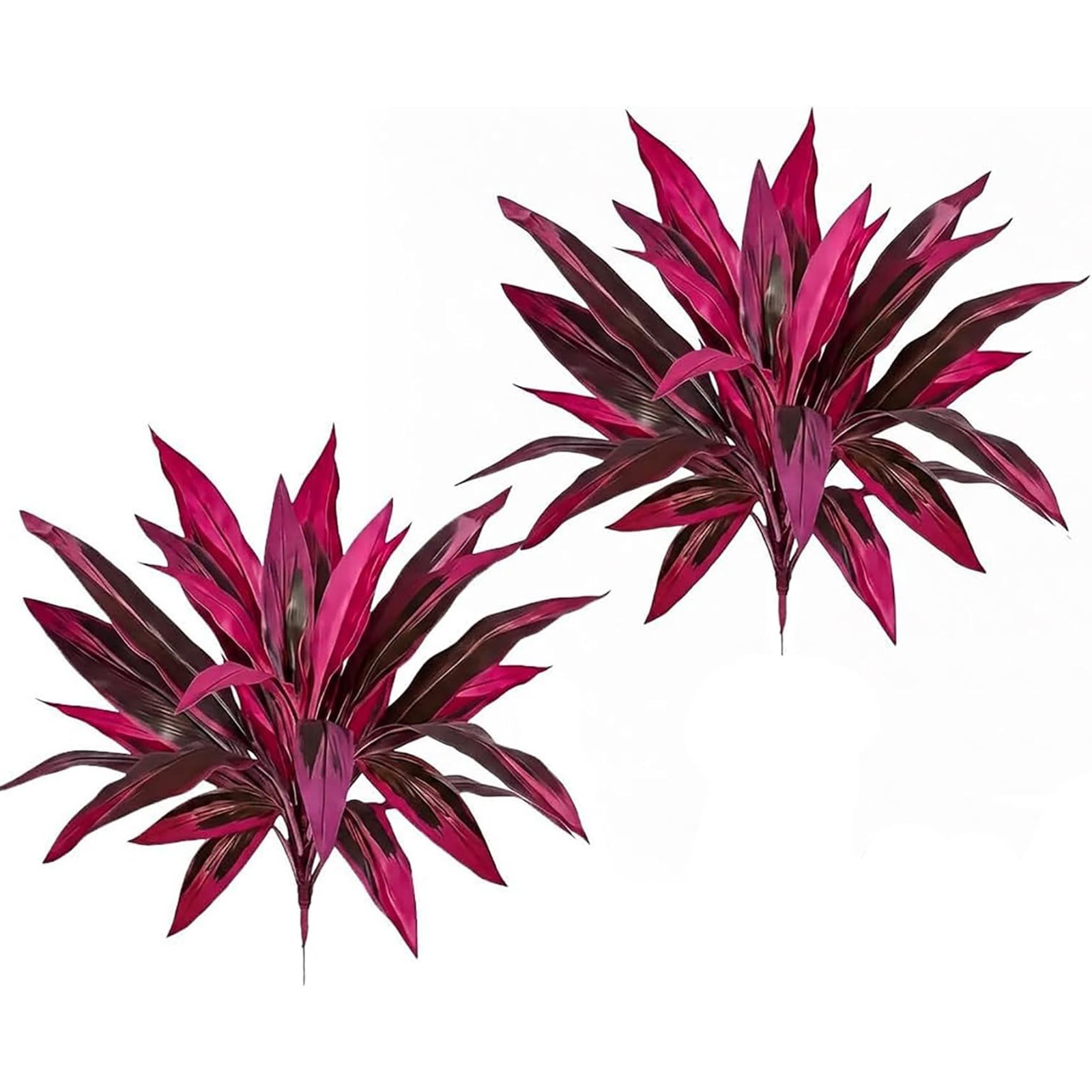 2PC UV Resistant Artificial Boston Fern & Dragon’s Blood Tree, Home Garden Decor