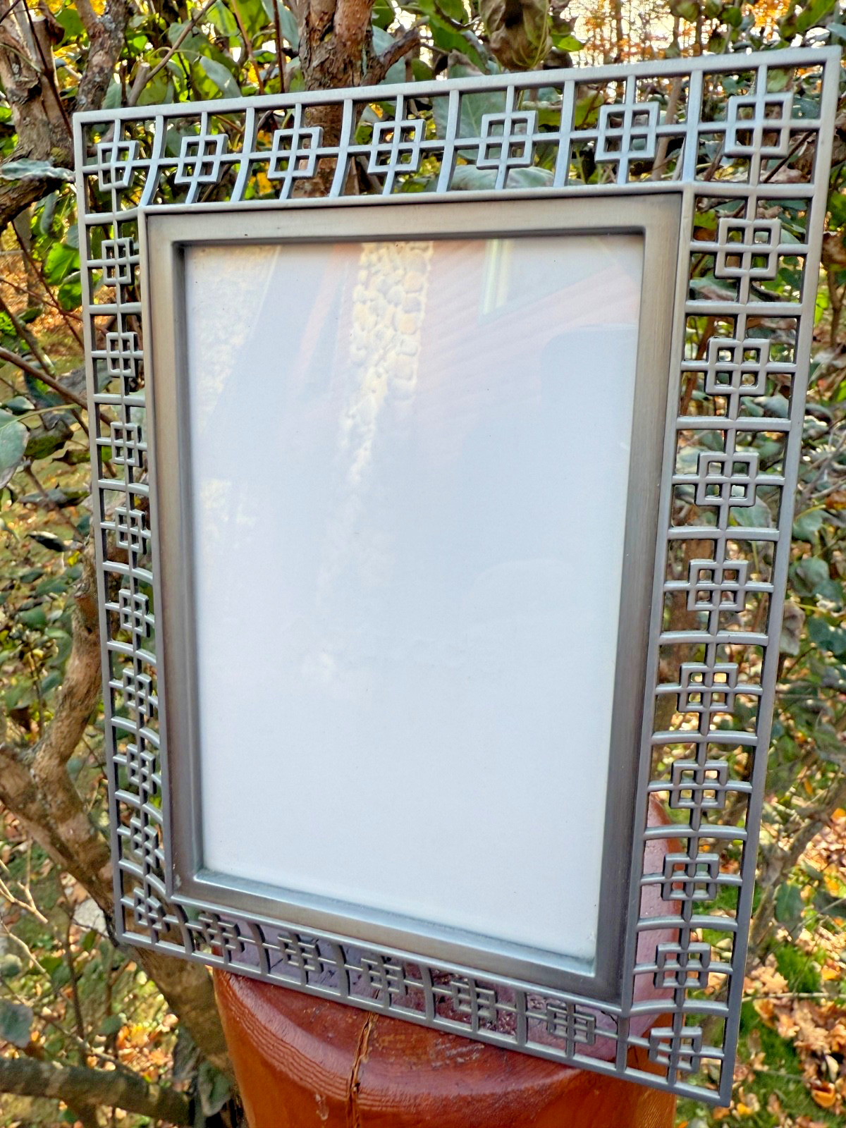 Pewter Squares 4X6″ Photo Picture Frame Rear Loading Free Standing