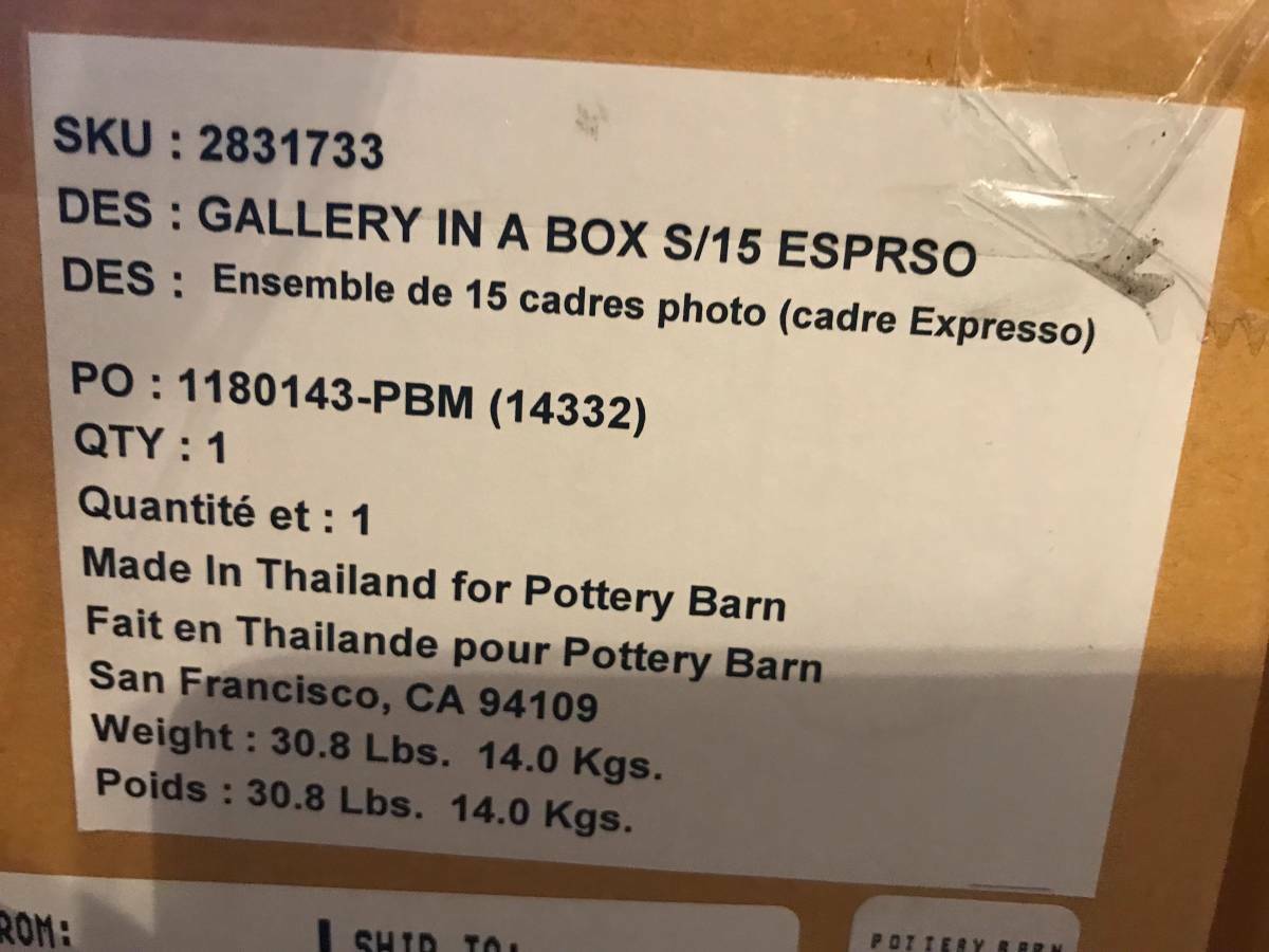 POTTERY BARN Wall GALLERY IN A BOX RUSTIC WOOD PICTURE FRAMES SET 15 PIECE NEW