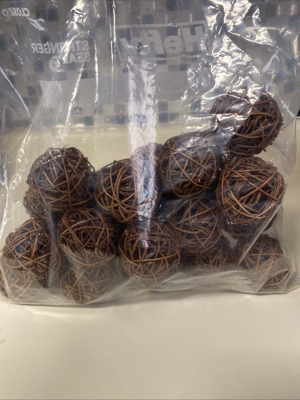 Woven Wood Vine Jute Ball Sphere Home Decor Small Filler Lot Of 23