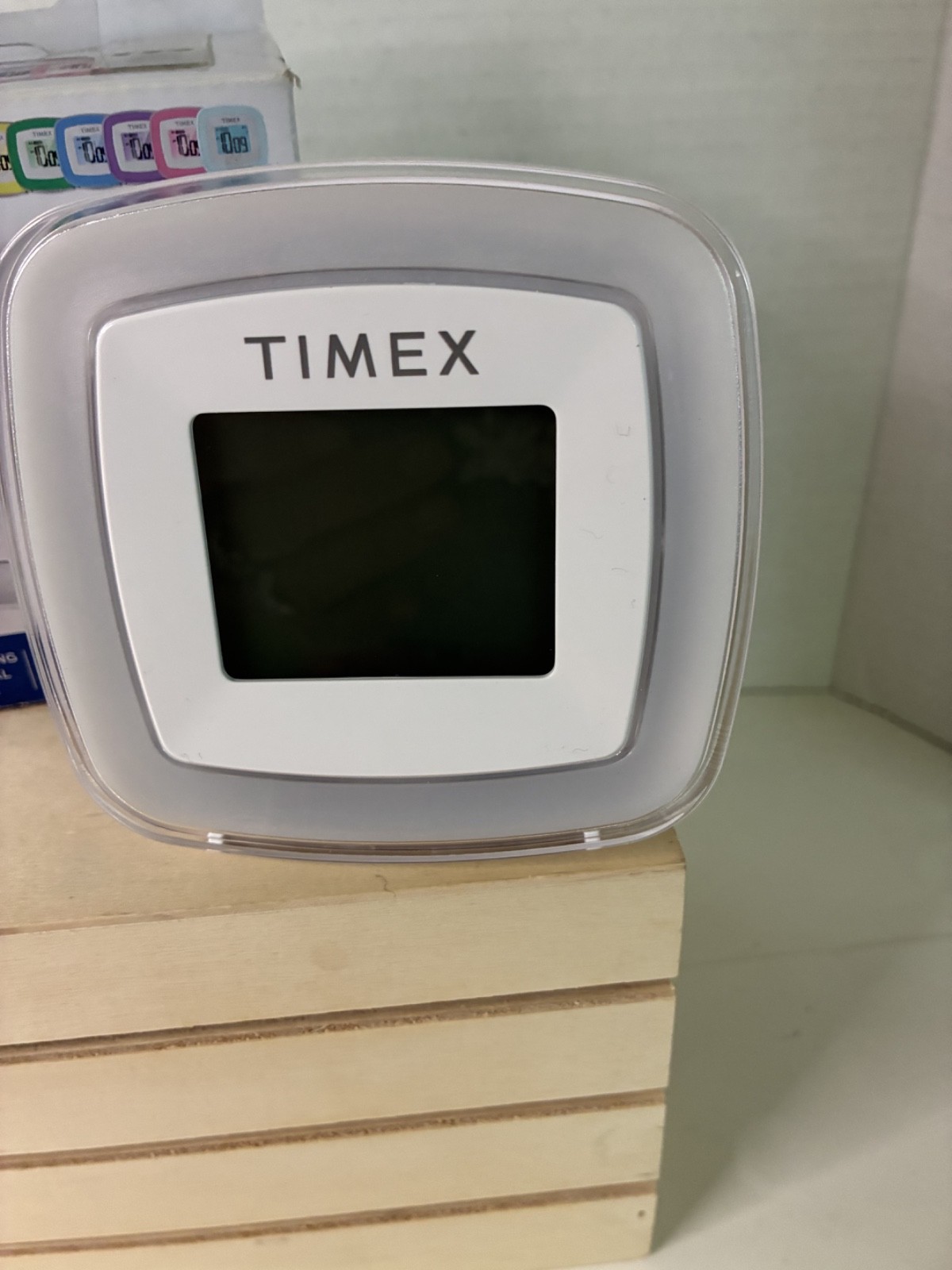 Timex Alarm Clock Color Changing DIgital Travel Dual White Battery Powered