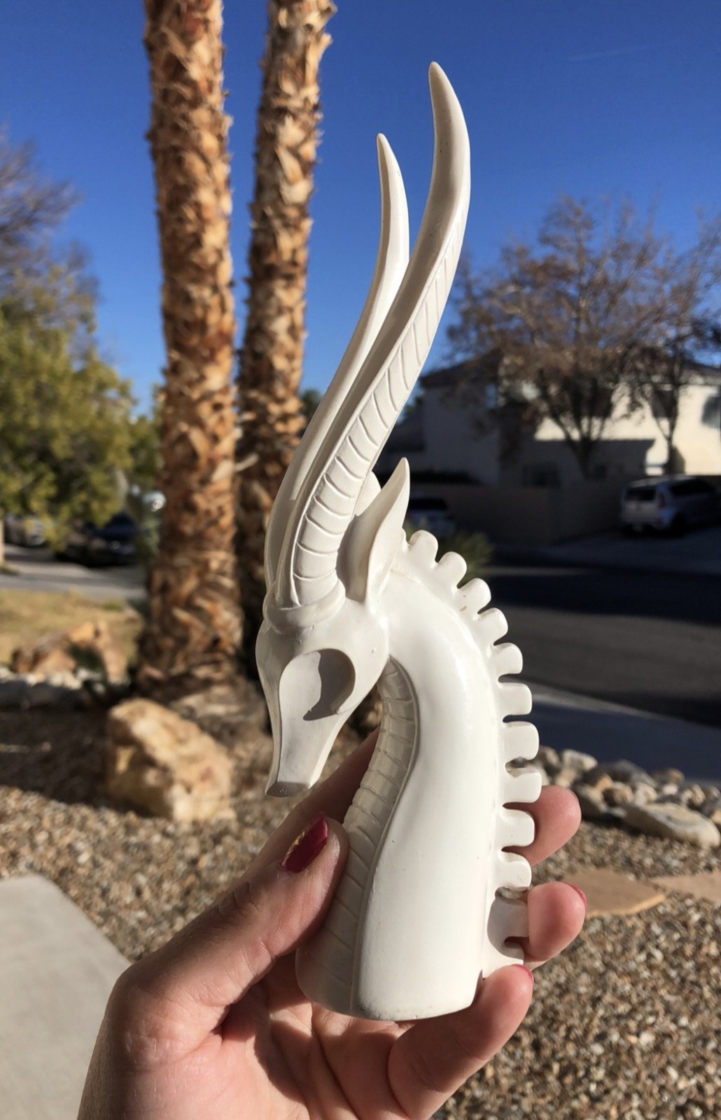 9 inch resin White gazelle statue figurine Animal Sculptures