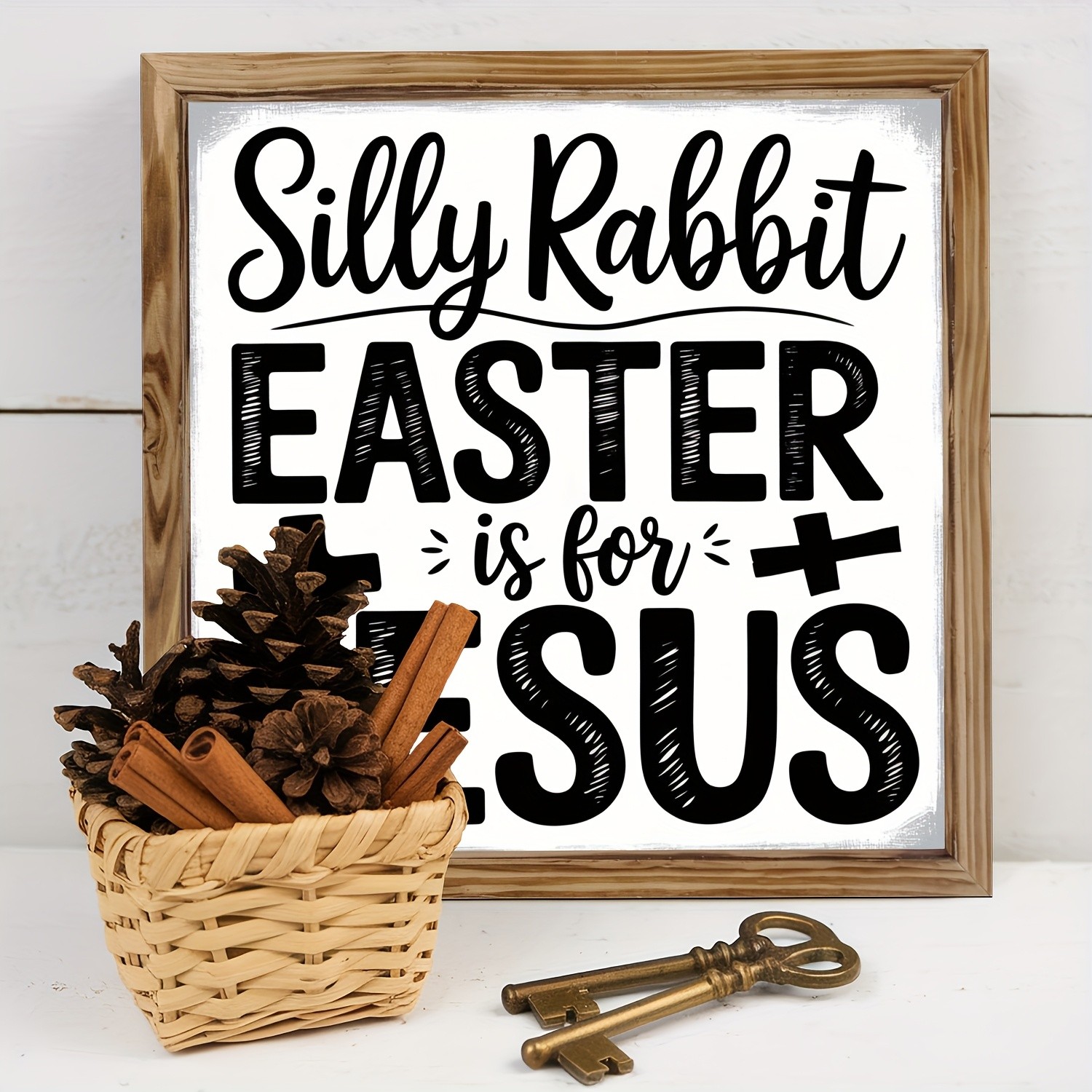 Easter Christian Religious Wooden Plaque Jesus Christ Resurrection Home Decor