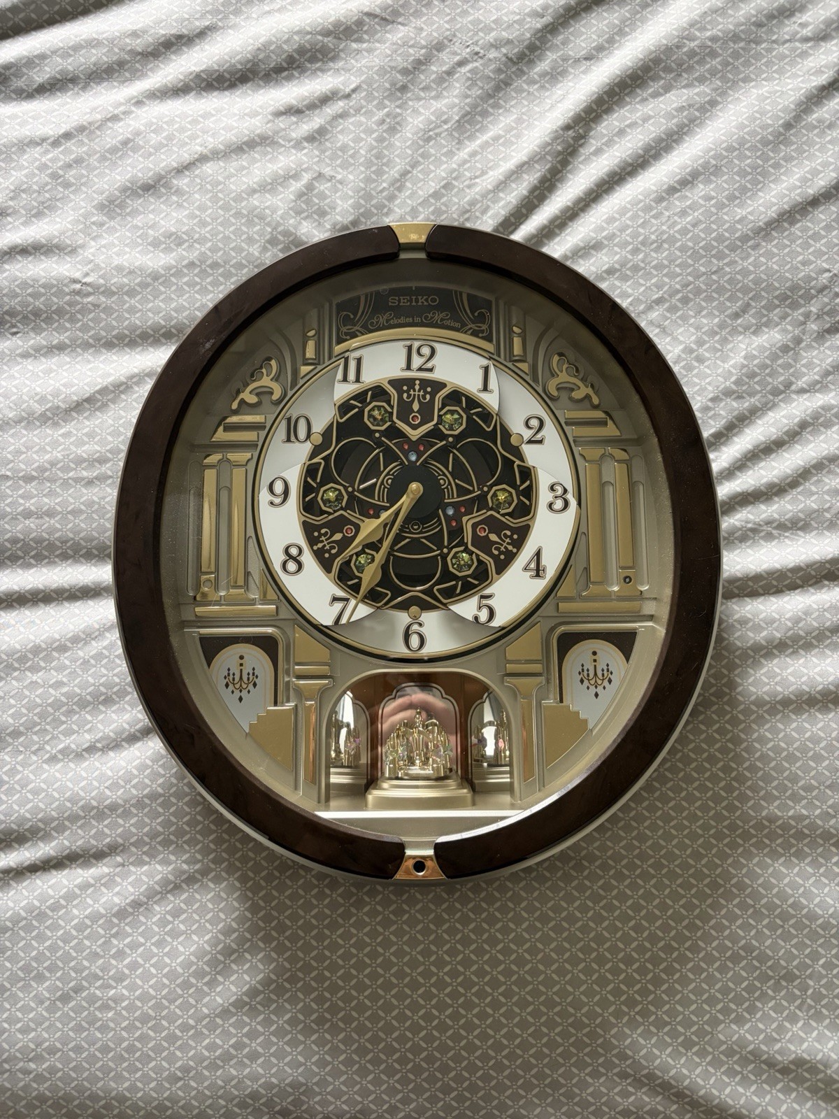 Seiko Melodies in Motion Wall Clock 40 Songs – Golden QXM394BRHZ (READ DESC.)