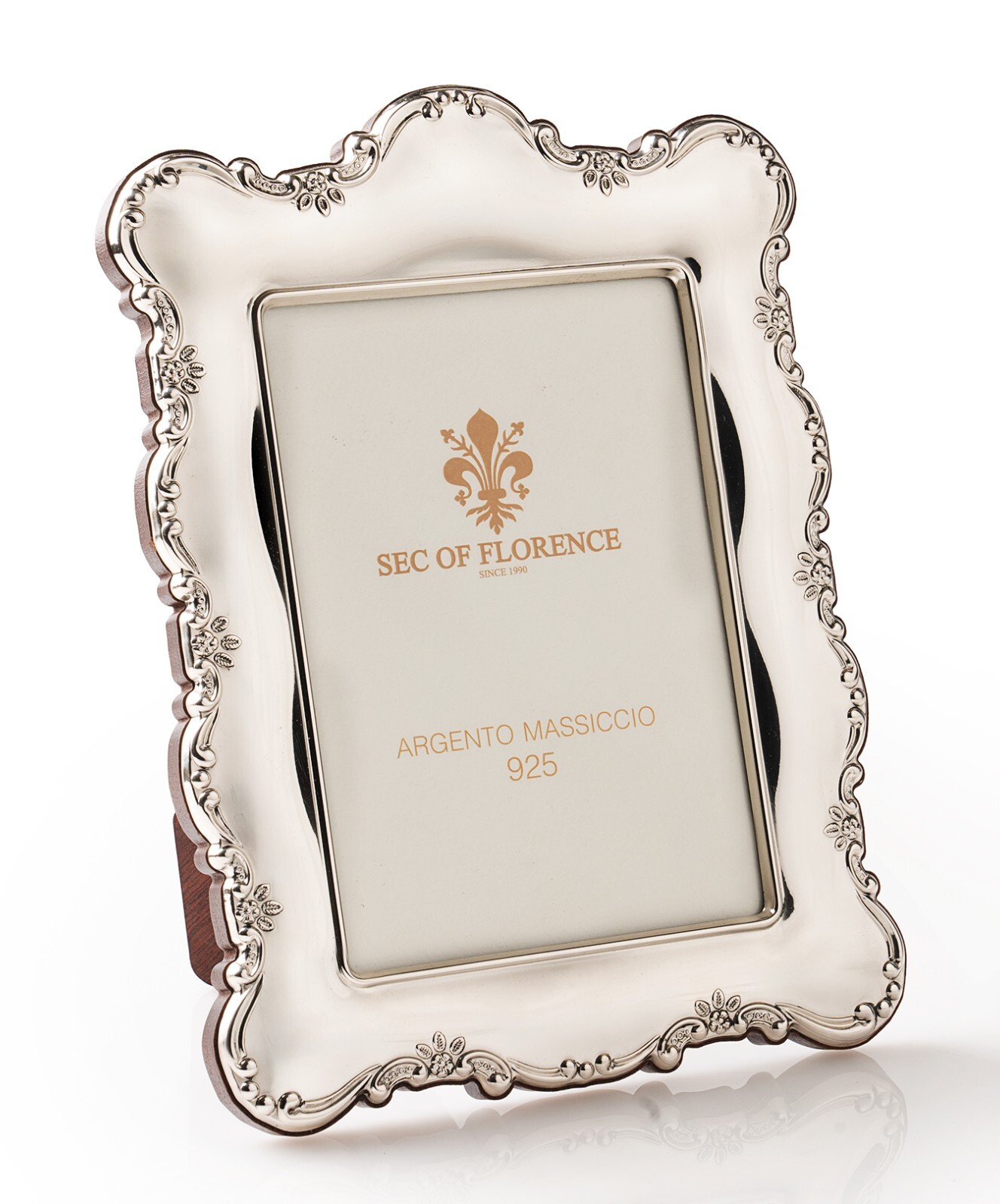 6″x 4″ in Solid 925 Sterling Silver Photo Picture Frame 7397/10×15 Wood Back USA